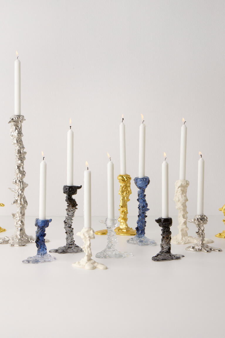 Drip lysestage, L - guldfarvet